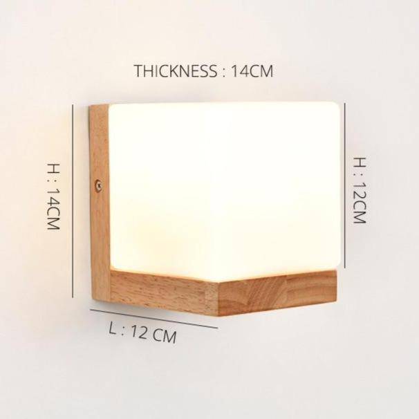 wall lamp modern LED wall lamp in a wooden cube shape