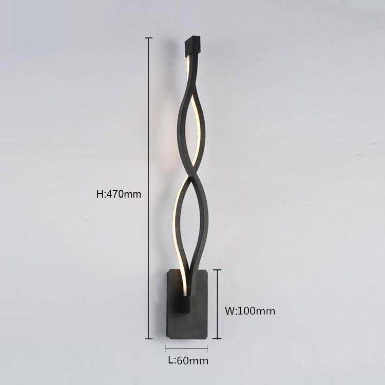 wall lamp LED design wall with metal curves Sconce