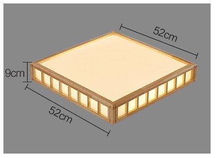 Plafonnier LED carré style japonais Tatami