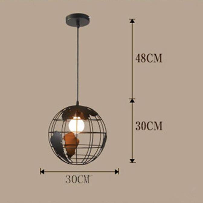 pendant light modern globe in a cage