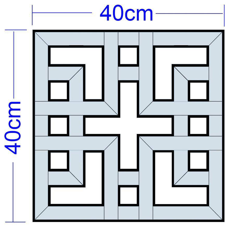 Square design wall mirror with Decor shapes