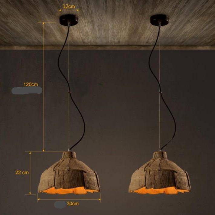 pendant light LED backlight with lampshade imitation bark