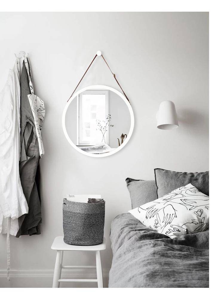 Round hanging wall mirror with frame Hotel