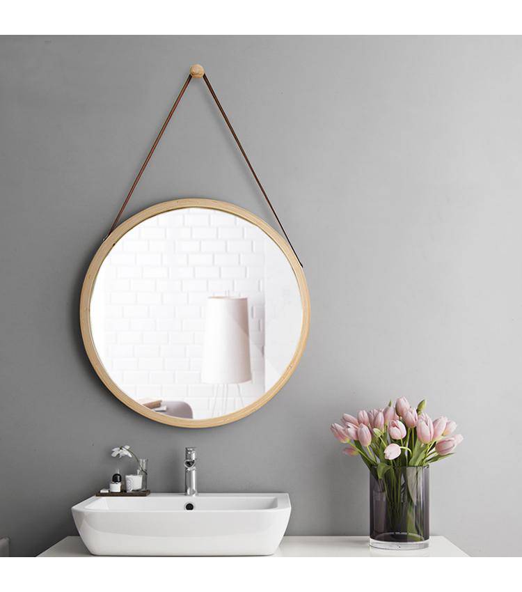 Round hanging wall mirror with frame Hotel