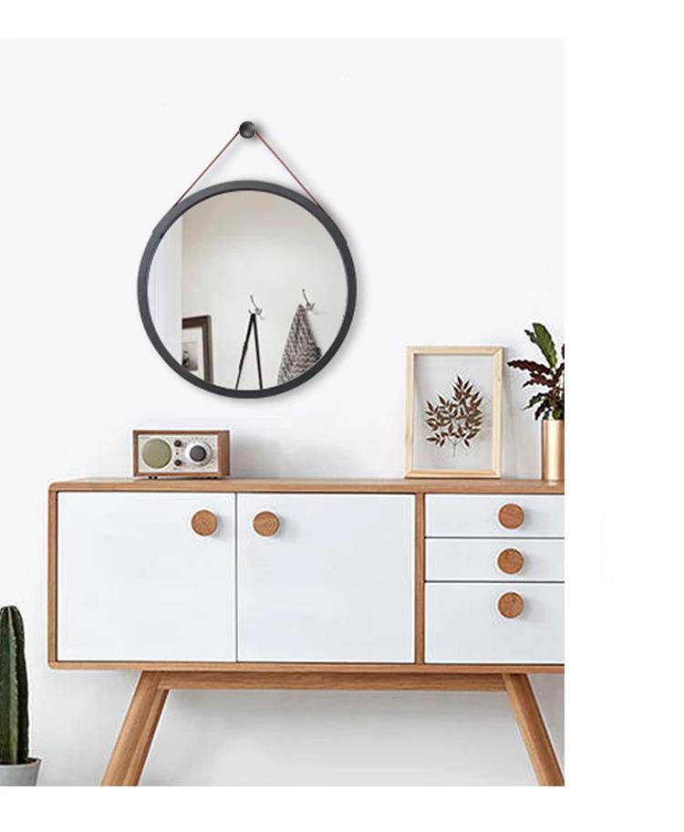 Round hanging wall mirror with frame Hotel