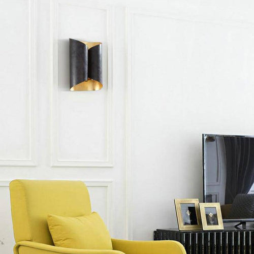 Applique murale design LED en métal style tuile dorée Sofa