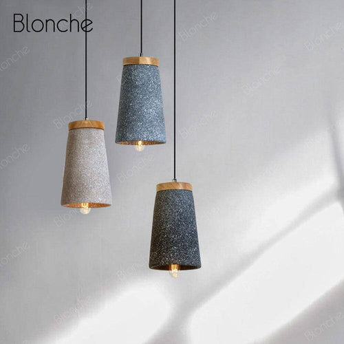 Suspension design LED en ciment style Loft Decor - vue 6 sur 9