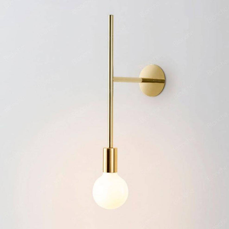 wall lamp wall design with branch and ball in white glass