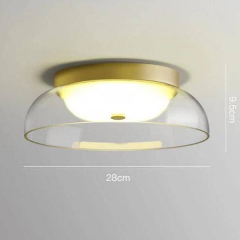 Plafonnier doré rond en verre de plusieurs tailles