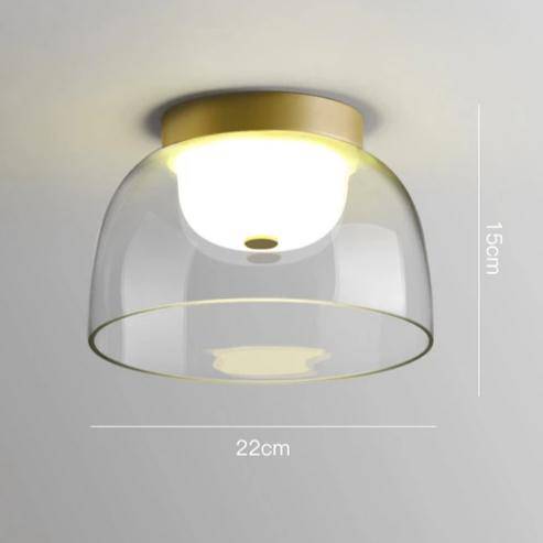 Plafonnier doré rond en verre de plusieurs tailles