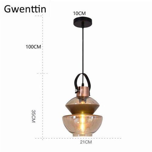 Suspension LED design formes en verre industriel