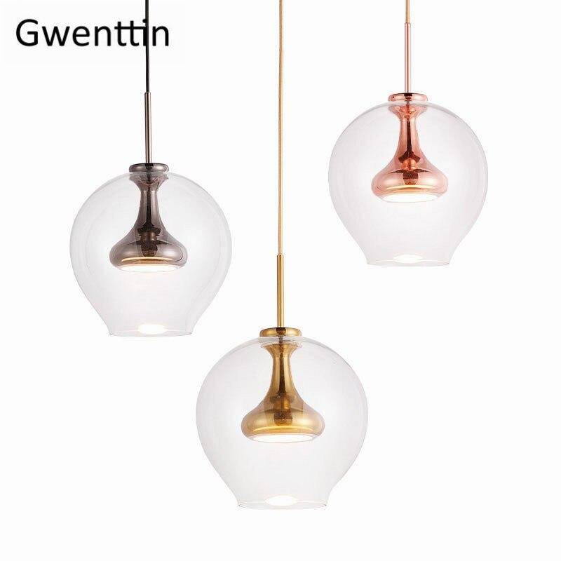 pendant light LED metal design and glass ball Denver