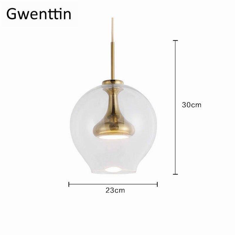 Suspension design LED en métal et boule en verre Denver - vue 5 sur 7