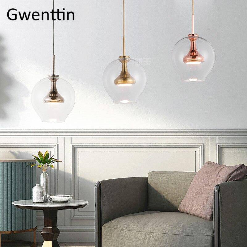 pendant light LED metal design and glass ball Denver