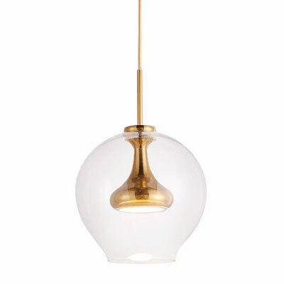 pendant light LED metal design and glass ball Denver
