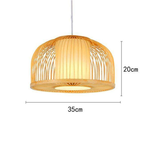Suspension en bambou LED avec différents cylindres style Asian