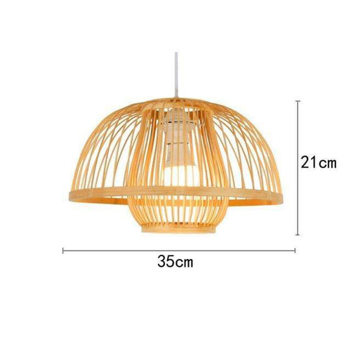 Suspension en bambou LED avec différents cylindres style Asian