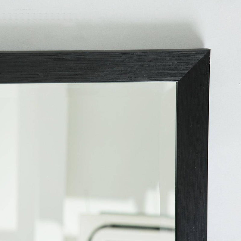 Rectangular wall mirror with fine black frame Basin