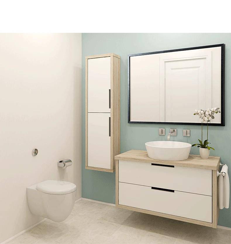 Miroir mural rectangulaire avec cadre noir fin Basin