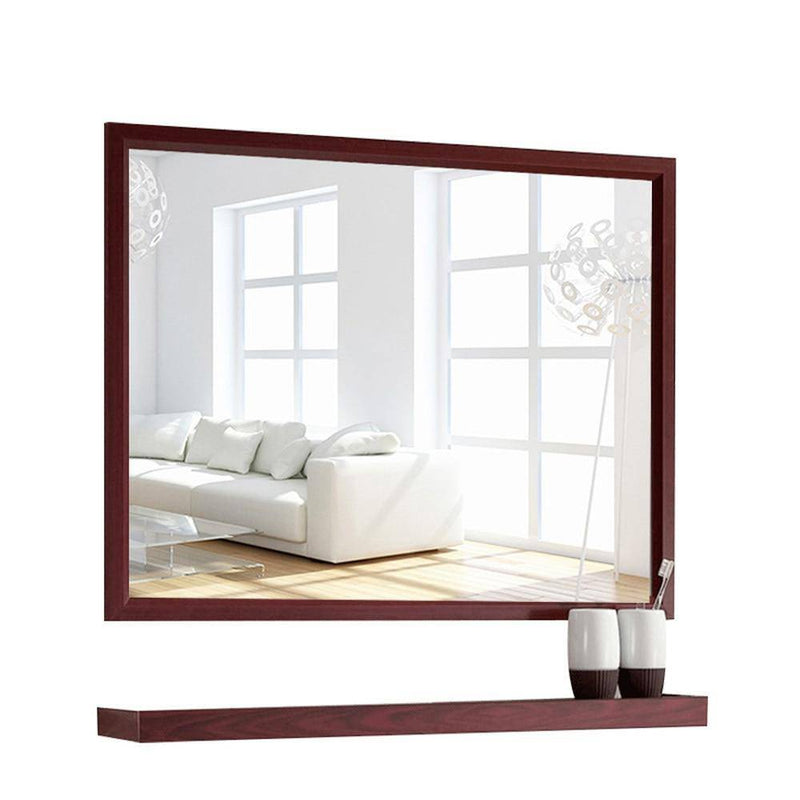 Rectangular aluminium wall mirror Shelf