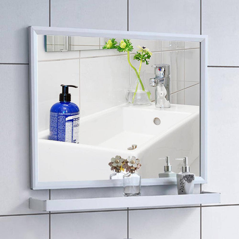 Rectangular aluminium wall mirror Shelf