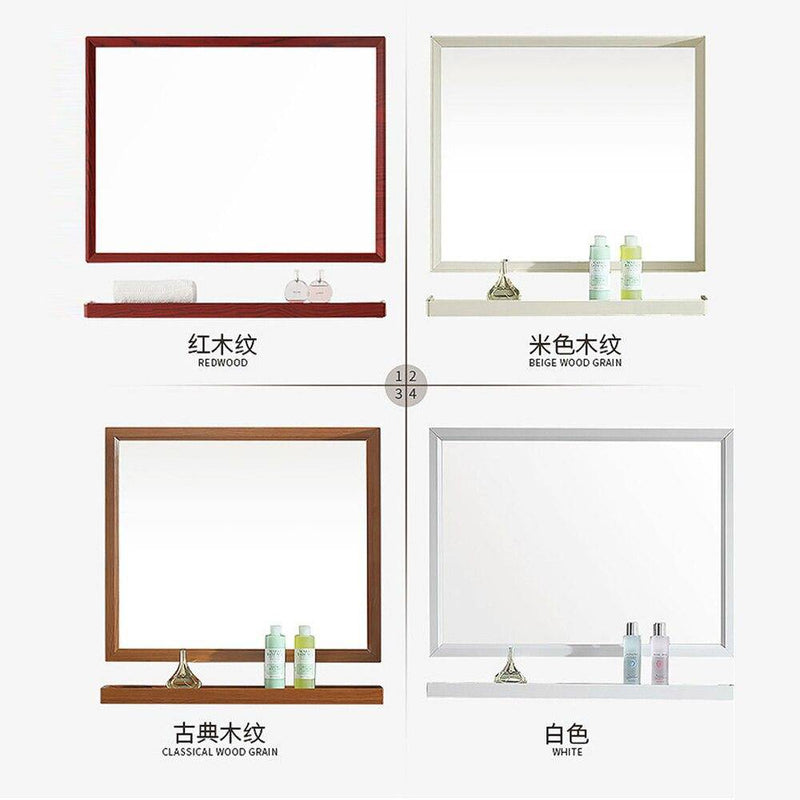 Rectangular aluminium wall mirror Shelf