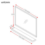 Miroir mural rectangulaire en aluminium Shelf