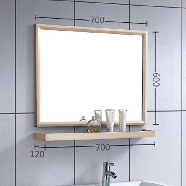 Rectangular aluminium wall mirror Shelf
