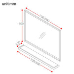 Miroir mural rectangulaire en aluminium Shelf