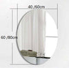 Miroir mural ovale cadre noir European
