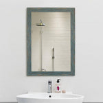 Miroir mural rectangulaire avec cadre bleu retro industriel