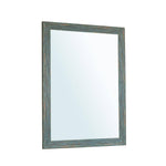 Miroir mural rectangulaire avec cadre bleu retro industriel