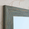 Miroir mural rectangulaire avec cadre bleu retro industriel