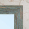 Miroir mural rectangulaire avec cadre bleu retro industriel