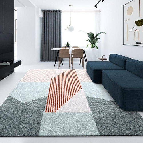 Moderna alfombra rectangular de estilo geométrico