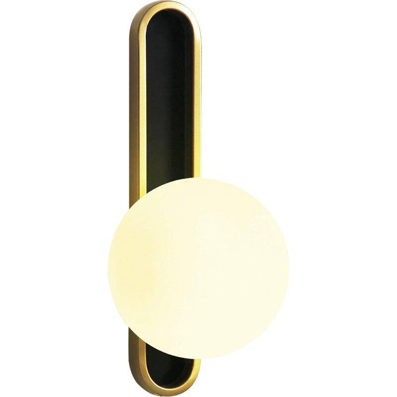 Applique murale design dorée avec boule en cristal American - vue 7 sur 8