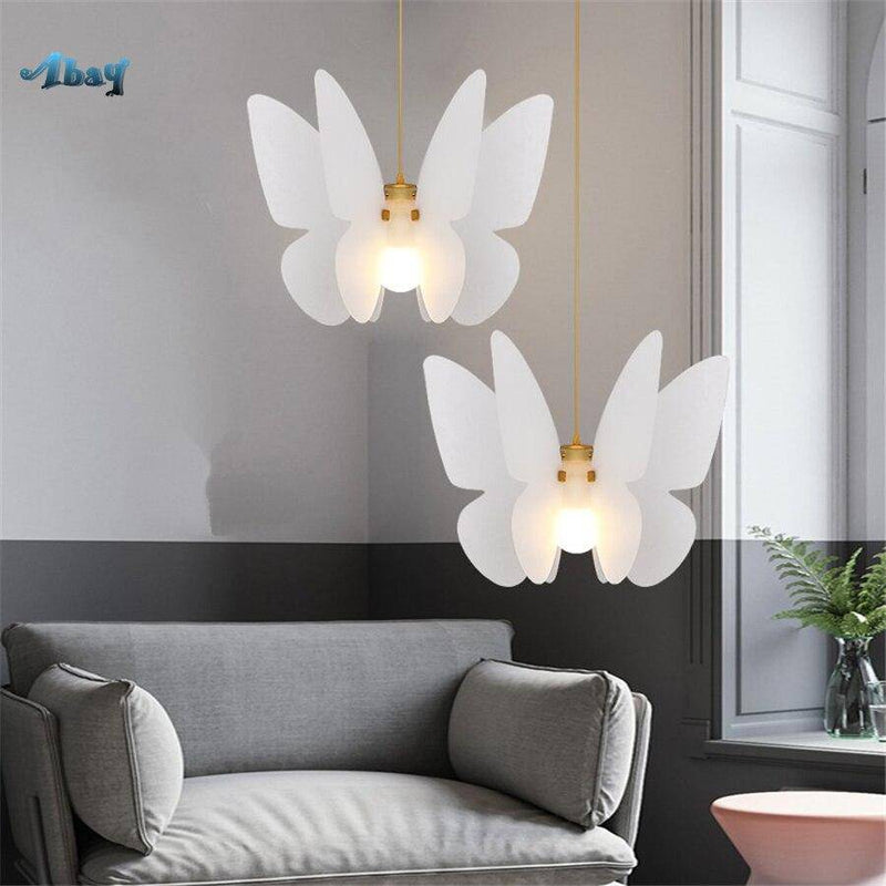 Suspension moderne LED blanche au style Butterfly
