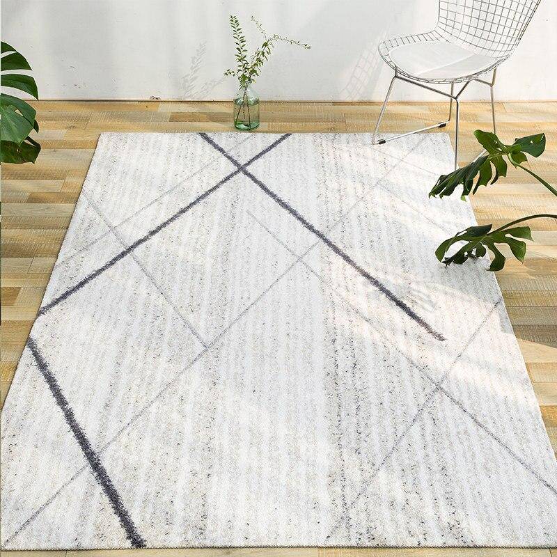 Modern beige rectangle rug Nordic style