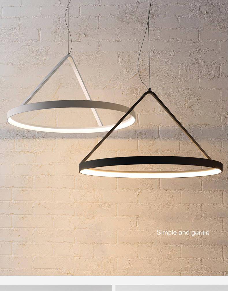 Lustre LED design rond suspendu en métal Moderne