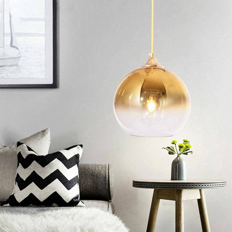 pendant light LED design colored glass melted ball