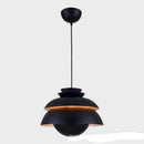 Suspension LED design noire vintage en alumnium