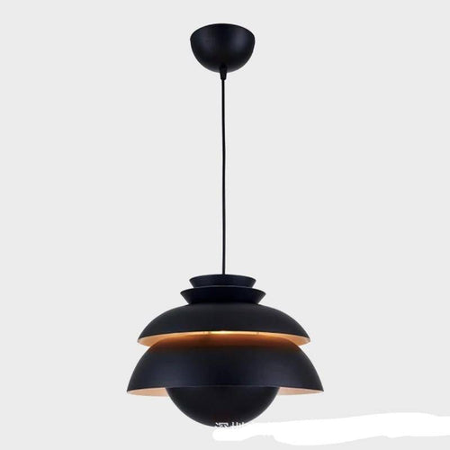 Suspension LED design noire vintage en alumnium