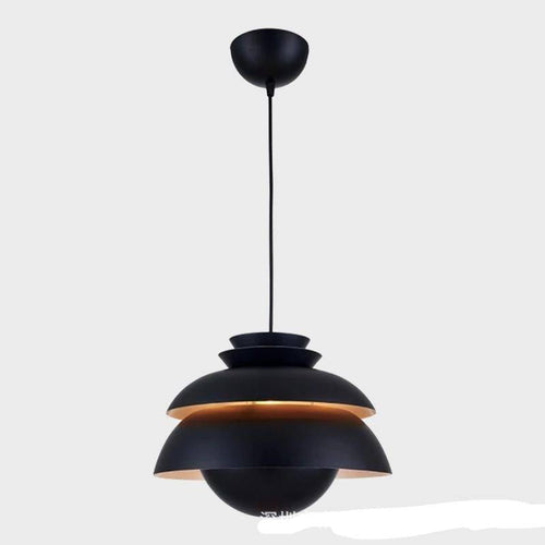 Lámpara de suspensión LED design alumnio negro vintage