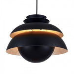 Suspension LED design noire vintage en alumnium