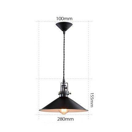 pendant light metal LED retro with lampshade conical Edison