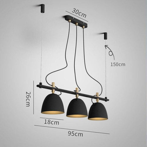 Suspension design LED avec plusieurs abats-jours noirs Loft - vue 6 sur 6