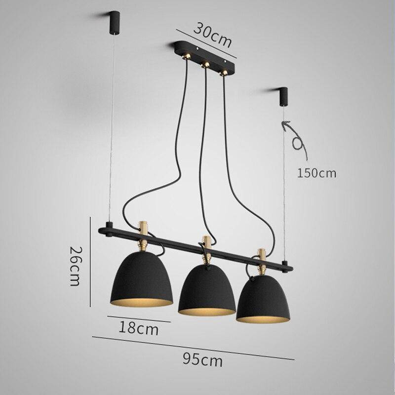 Suspension design LED avec plusieurs abats-jours noirs Loft - vue 6 sur 6