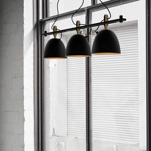Suspension design LED avec plusieurs abats-jours noirs Loft - vue 5 sur 6