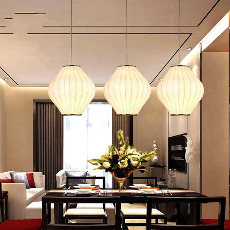 pendant light modern Japanese style paper Silk