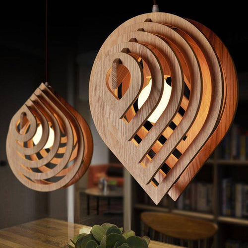 Lámpara de suspensión Nórdico de madera 3D